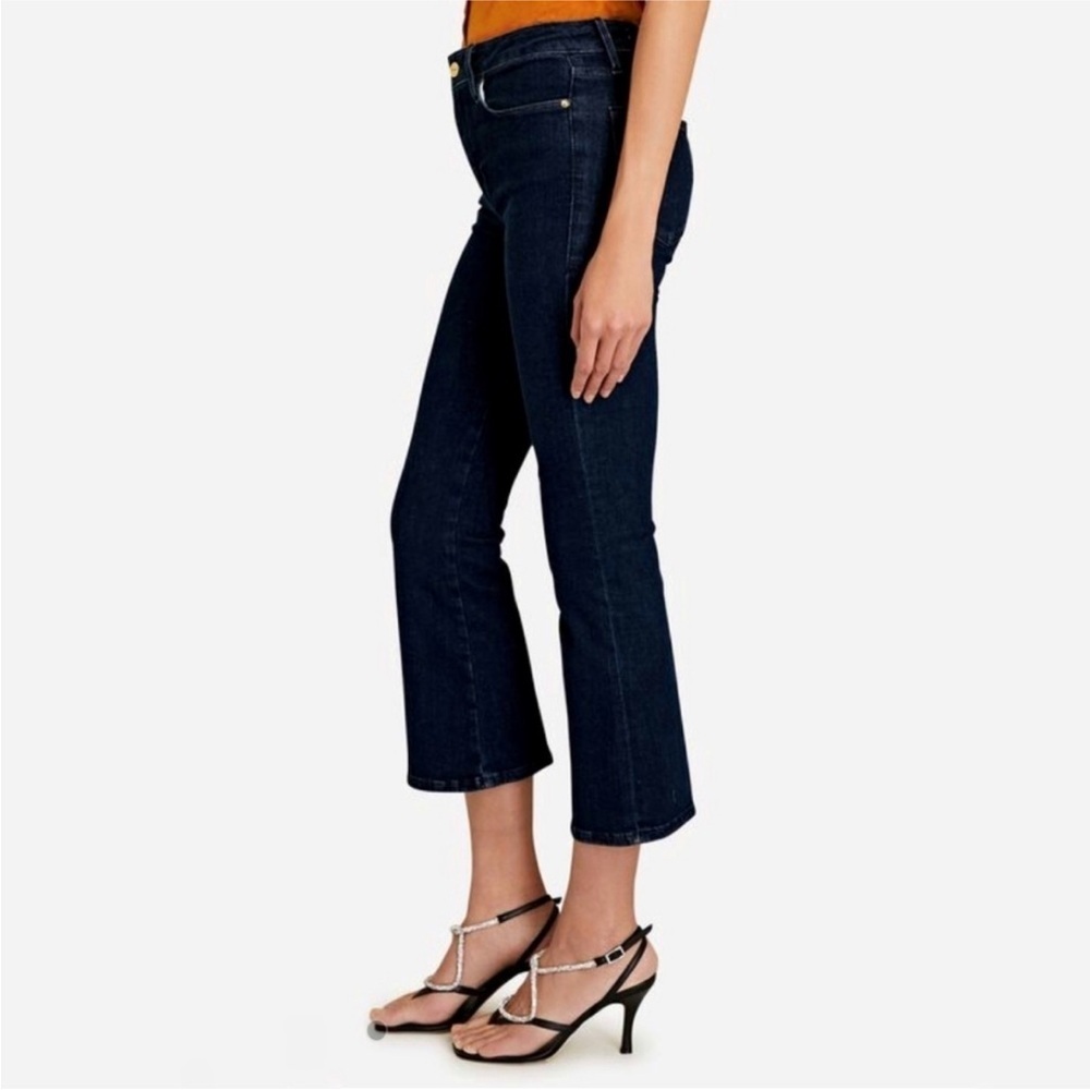 Frame Le Crop Mini Boot High Rise Jeans Marcella Dark Wash Size 33 - Picture 2 of 13